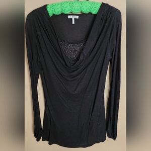 Metro Black Draped Top with Elegant Silhouette